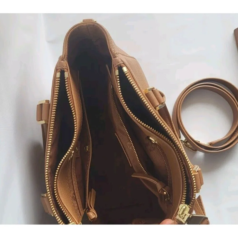 Tory Burch Cognac Pebbled Leather Mini Satchel with Strap
